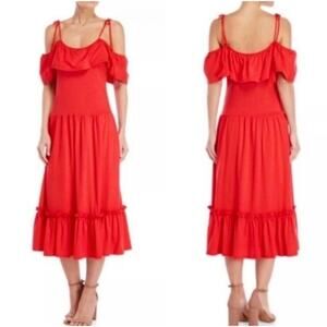 Rebecca Minkoff Mojave Dress Lipstick Red Off The Shoulder Ruffled‎ Dress